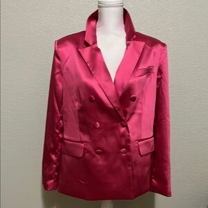 Elegant Pink Double-Breasted Women's Blazer